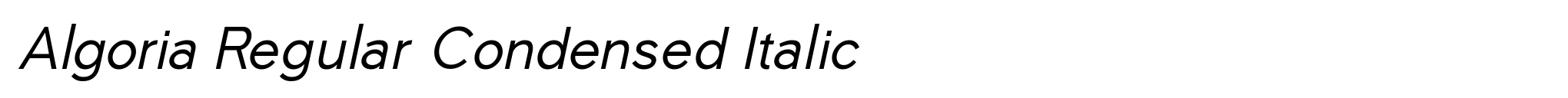 Algoria Regular Condensed Italic image
